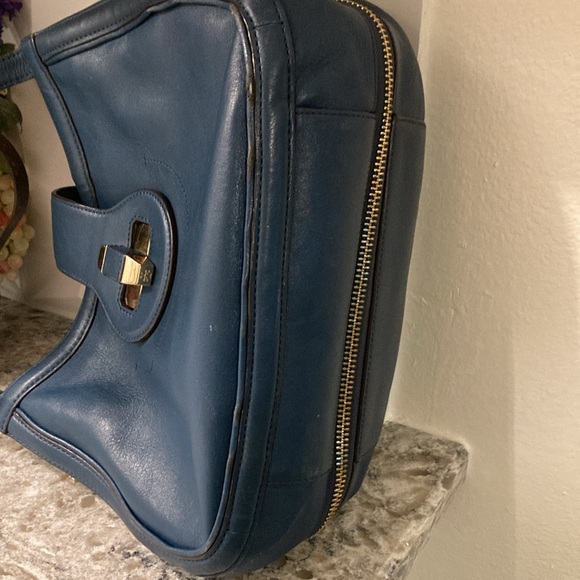 2pc Tory Burch Blue 💙 Leather Purse,Tory Burch Glasses Case,St Laurent Cloth - Picture 8 of 12